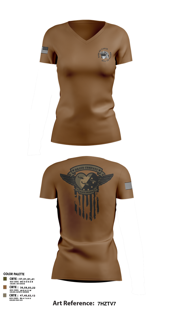 Womens Short Sleeve Vneck Shirt, B/4-3 Assault Helicopter Battalion, , Teamtime, Team time, sublimation, custom sports apparel, team uniforms, spirit wear, spiritwear, sports uniforms, custom shirts, team store, custom team store, fundraiser sports, apparel fundraiser