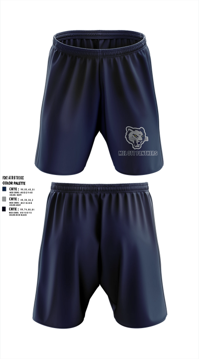 Mel Ott Panthers 8799044 Athletic Shorts With Pockets - 2