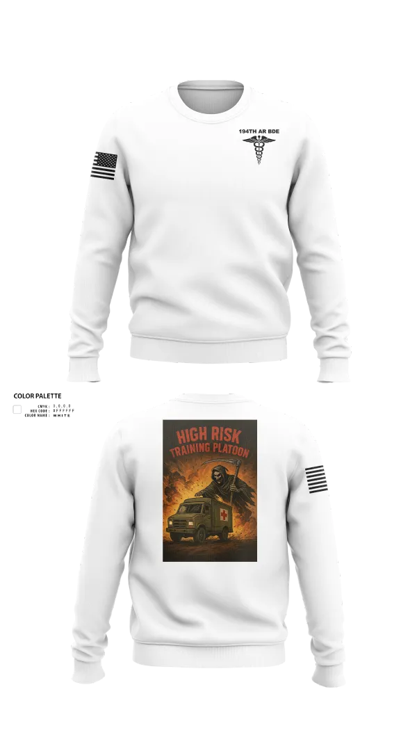 Crew Neck Sweatshirt, 194th AR BDE HRT Medics, Army, Teamtime, Team time, sublimation, custom sports apparel, team uniforms, spirit wear, spiritwear, sports uniforms, custom shirts, team store, custom team store, fundraiser sports, apparel fundraiser
