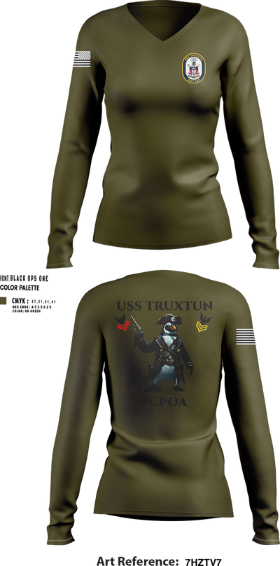 USS TRUXTUN DDG 103 86868328 Women's Long Sleeve V-neck Shirt - 123