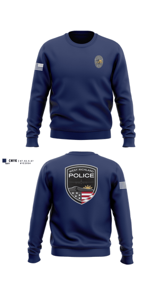 Crew Neck Sweatshirt, West Richland police, Police, Teamtime, Team time, sublimation, custom sports apparel, team uniforms, spirit wear, spiritwear, sports uniforms, custom shirts, team store, custom team store, fundraiser sports, apparel fundraiser