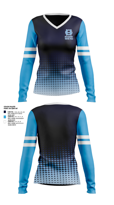 Gig Harbor Water Polo 50999799 Women's Long Sleeve V-neck Shirt - 1