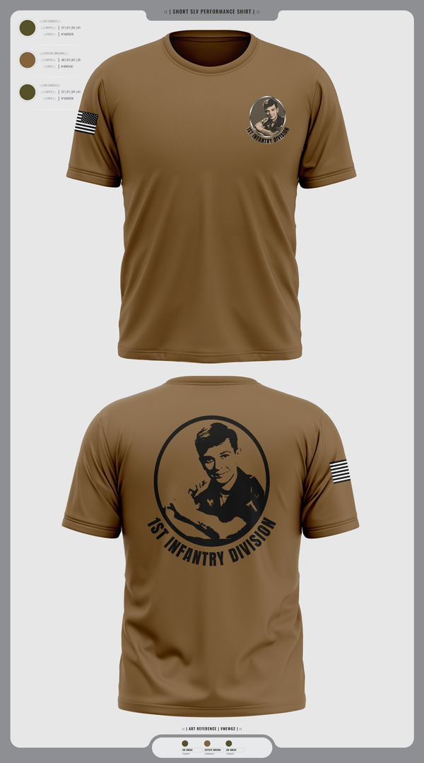Old School Cotton Feel Shirt, 1st Infantry Division, , Teamtime, Team time, sublimation, custom sports apparel, team uniforms, spirit wear, spiritwear, sports uniforms, custom shirts, team store, custom team store, fundraiser sports, apparel fundraiser