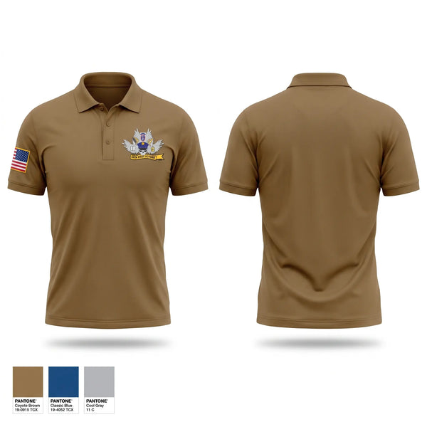 Short Sleeve Performance Polo, RHHC, 3D US Infantry Regiment HEADHUNTERS, Army, Teamtime, Team time, sublimation, custom sports apparel, team uniforms, spirit wear, spiritwear, sports uniforms, custom shirts, team store, custom team store, fundraiser sports, apparel fundraiser