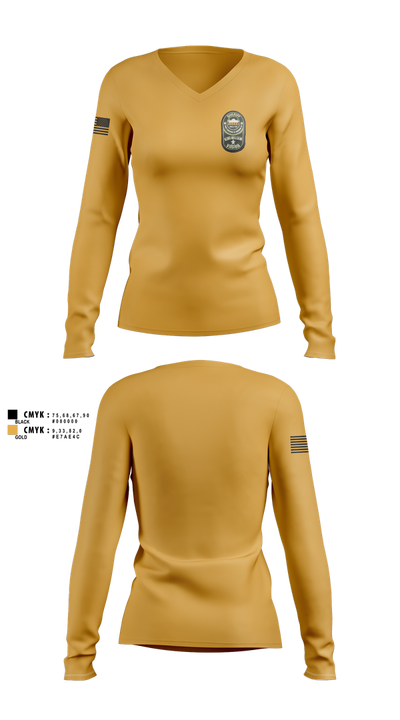 King William County 47912000 Women's Long Sleeve V-neck Shirt - 2