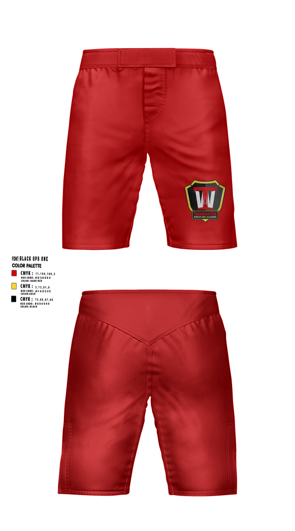 Fight Shorts, Terminator Wrestling Academy, Wrestling, Teamtime, Team time, sublimation, custom sports apparel, team uniforms, spirit wear, spiritwear, sports uniforms, custom shirts, team store, custom team store, fundraiser sports, apparel fundraiser