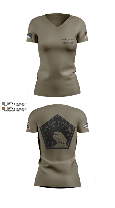 1/204th ADA 3113365 Women's Short Sleeve V-neck Shirt - 1