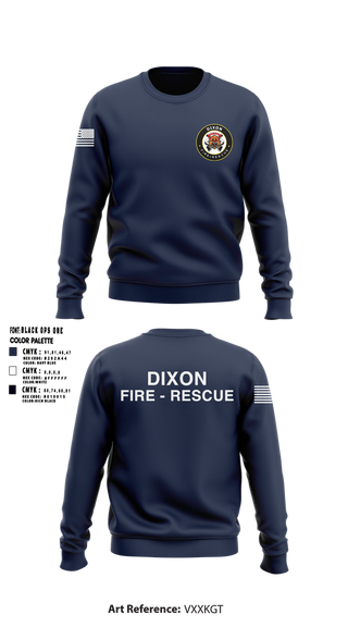 Crew Neck Sweatshirt, Dixon Fire department, Fire Department, Teamtime, Team time, sublimation, custom sports apparel, team uniforms, spirit wear, spiritwear, sports uniforms, custom shirts, team store, custom team store, fundraiser sports, apparel fundraiser