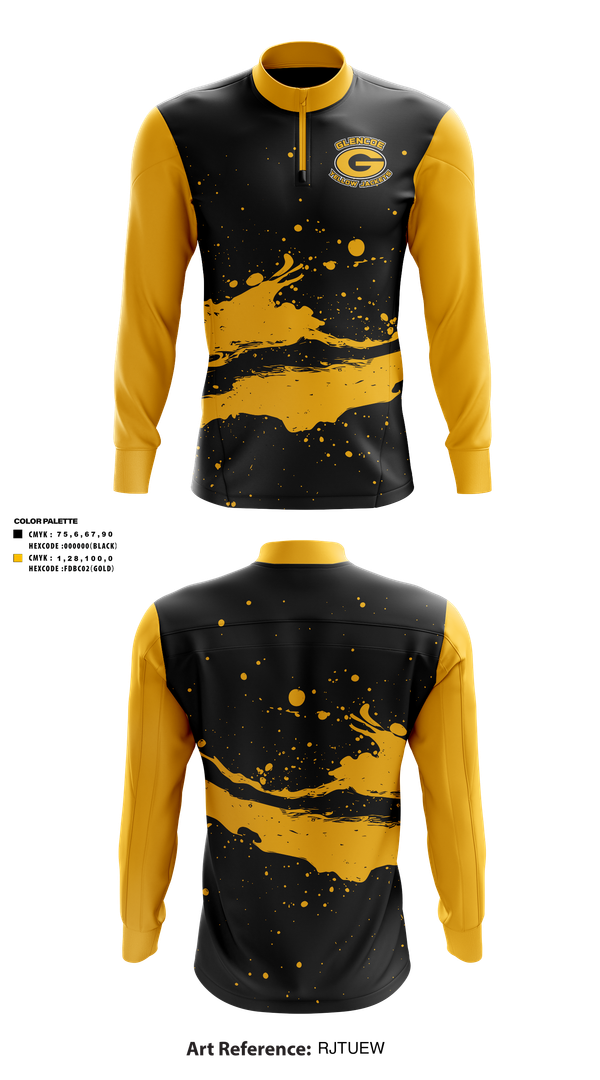 Quarter Zip Jacket, Glencoe yellow jackets, , Teamtime, Team time, sublimation, custom sports apparel, team uniforms, spirit wear, spiritwear, sports uniforms, custom shirts, team store, custom team store, fundraiser sports, apparel fundraiser