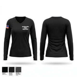 Womens Long Sleeve Vneck Shirt, Caruthersville Police Department, Police, Teamtime, Team time, sublimation, custom sports apparel, team uniforms, spirit wear, spiritwear, sports uniforms, custom shirts, team store, custom team store, fundraiser sports, apparel fundraiser