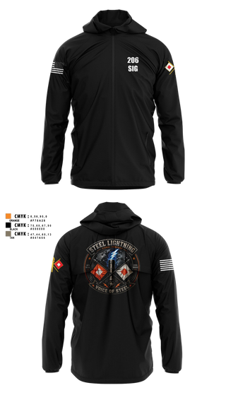 Windbreaker, 206 Steel Lightning, Army, Teamtime, Team time, sublimation, custom sports apparel, team uniforms, spirit wear, spiritwear, sports uniforms, custom shirts, team store, custom team store, fundraiser sports, apparel fundraiser