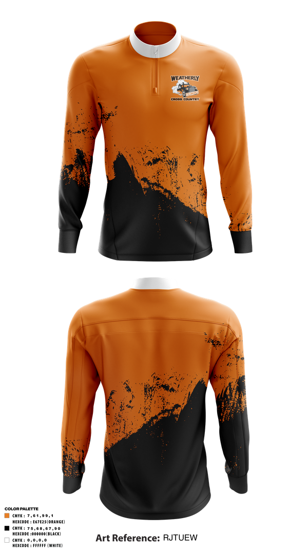Quarter Zip Jacket, Weatherly Wreckers Cross Country, Cross Country, Teamtime, Team time, sublimation, custom sports apparel, team uniforms, spirit wear, spiritwear, sports uniforms, custom shirts, team store, custom team store, fundraiser sports, apparel fundraiser