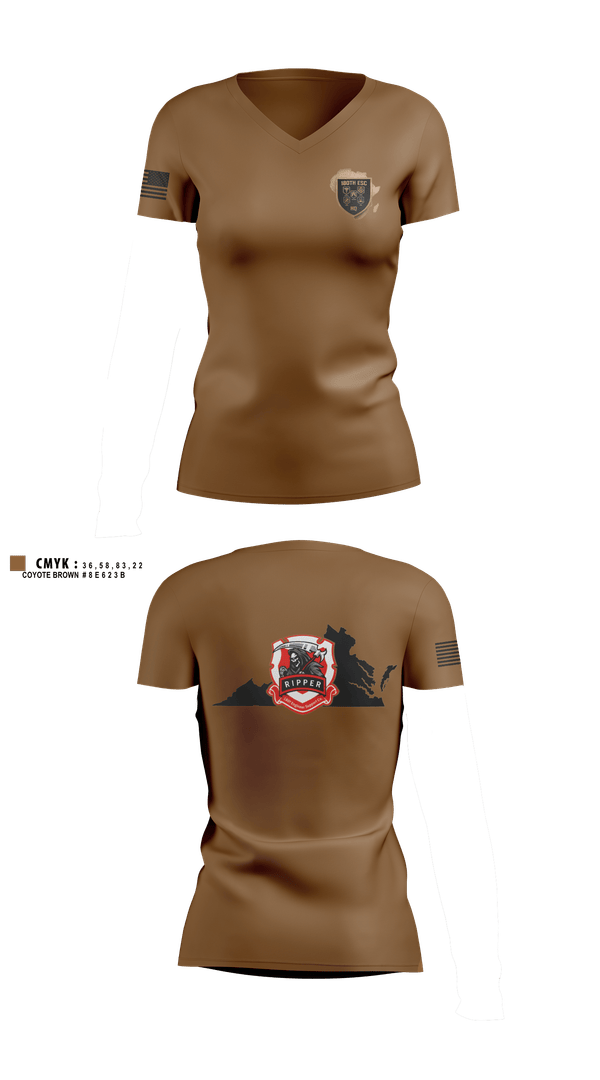 Womens Short Sleeve Vneck Shirt, 180th ESC, Army, Teamtime, Team time, sublimation, custom sports apparel, team uniforms, spirit wear, spiritwear, sports uniforms, custom shirts, team store, custom team store, fundraiser sports, apparel fundraiser