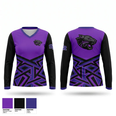 Snake River panthers Women's Long Sleeve V-neck Shirt - 1