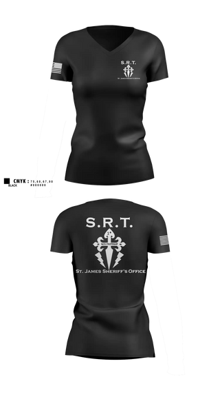 Womens Short Sleeve Vneck Shirt, St. James Parish Sheriff's Office SRT, Police, Teamtime, Team time, sublimation, custom sports apparel, team uniforms, spirit wear, spiritwear, sports uniforms, custom shirts, team store, custom team store, fundraiser sports, apparel fundraiser