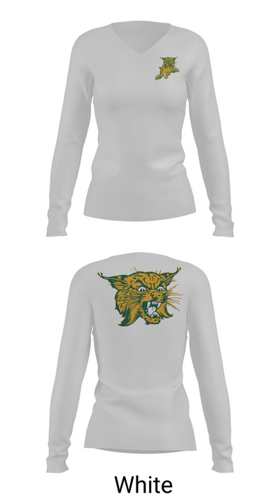 Edgar Wildcats 93654841 Women's Long Sleeve V-neck Shirt - 16