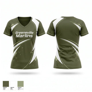 Womens Short Sleeve Vneck Shirt, Greeneville Marlins, Baseball, Teamtime, Team time, sublimation, custom sports apparel, team uniforms, spirit wear, spiritwear, sports uniforms, custom shirts, team store, custom team store, fundraiser sports, apparel fundraiser