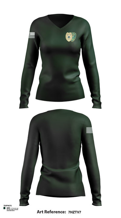 Corrections 37001548 Women's Long Sleeve V-neck Shirt - 102