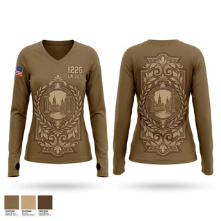 Womens Long Sleeve Vneck Shirt, 1226 EN DET, National Guard, Teamtime, Team time, sublimation, custom sports apparel, team uniforms, spirit wear, spiritwear, sports uniforms, custom shirts, team store, custom team store, fundraiser sports, apparel fundraiser