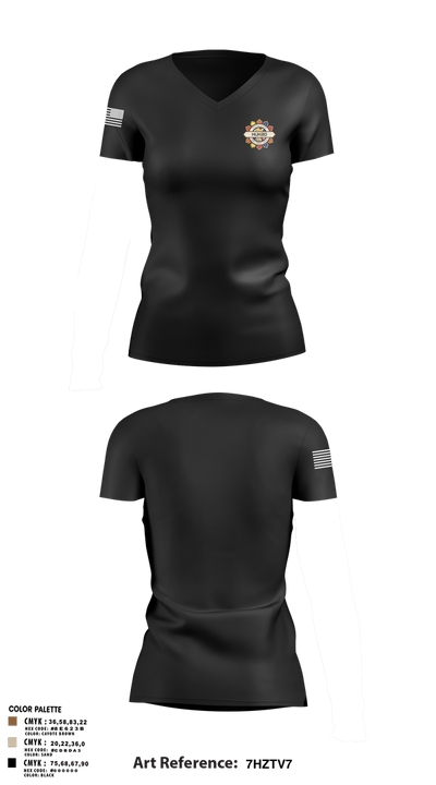 A co 1/109 75312716 Women's Short Sleeve V-neck Shirt - 3
