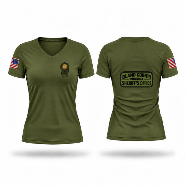 Bland County Sheriffs Office Women's Short Sleeve V-neck Shirt - 1