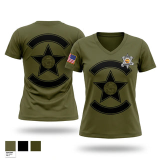 Womens Short Sleeve Vneck Shirt, Crawford county Kansas detectives, Police, Teamtime, Team time, sublimation, custom sports apparel, team uniforms, spirit wear, spiritwear, sports uniforms, custom shirts, team store, custom team store, fundraiser sports, apparel fundraiser