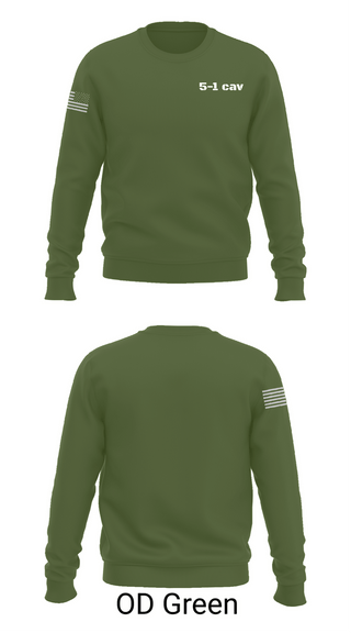 Crew Neck Sweatshirt, 5-1 cav, Army, Teamtime, Team time, sublimation, custom sports apparel, team uniforms, spirit wear, spiritwear, sports uniforms, custom shirts, team store, custom team store, fundraiser sports, apparel fundraiser
