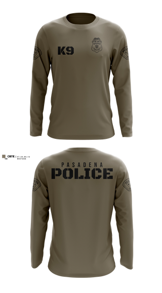 Long Sleeve Performance Shirt, Pasadena K9, Police, Teamtime, Team time, sublimation, custom sports apparel, team uniforms, spirit wear, spiritwear, sports uniforms, custom shirts, team store, custom team store, fundraiser sports, apparel fundraiser