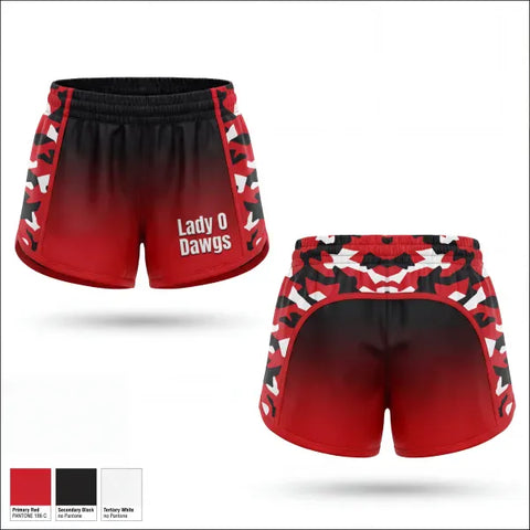 Womens Shorts, Lady O Dawgs, Softball, Teamtime, Team time, sublimation, custom sports apparel, team uniforms, spirit wear, spiritwear, sports uniforms, custom shirts, team store, custom team store, fundraiser sports, apparel fundraiser
