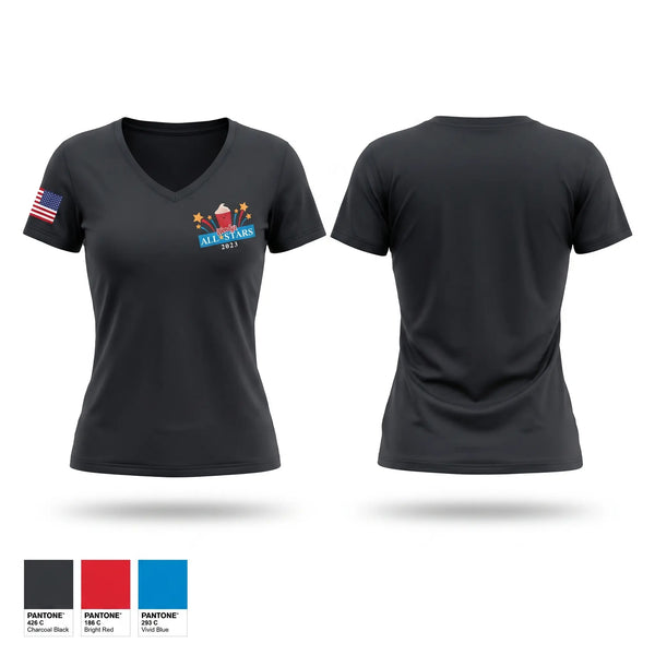 Womens Short Sleeve Vneck Shirt, Lucky charm 3357, Police, Teamtime, Team time, sublimation, custom sports apparel, team uniforms, spirit wear, spiritwear, sports uniforms, custom shirts, team store, custom team store, fundraiser sports, apparel fundraiser