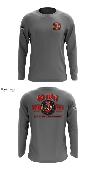 Long Sleeve Performance Shirt, Bobo Fire & Rescue, Fire Department, Teamtime, Team time, sublimation, custom sports apparel, team uniforms, spirit wear, spiritwear, sports uniforms, custom shirts, team store, custom team store, fundraiser sports, apparel fundraiser