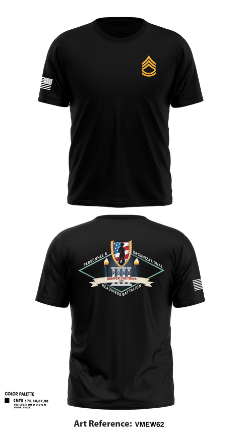 Old School Cotton Feel Shirt, Personnel and Organizational Readiness Battalion, National Guard, Teamtime, Team time, sublimation, custom sports apparel, team uniforms, spirit wear, spiritwear, sports uniforms, custom shirts, team store, custom team store, fundraiser sports, apparel fundraiser
