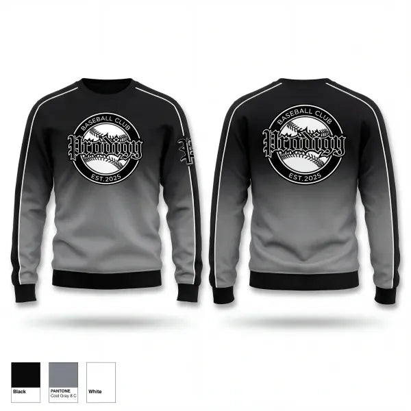 Crew Neck Sweatshirt, Prodigy, Baseball, Teamtime, Team time, sublimation, custom sports apparel, team uniforms, spirit wear, spiritwear, sports uniforms, custom shirts, team store, custom team store, fundraiser sports, apparel fundraiser