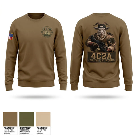 Crew Neck Sweatshirt, S.F.W (4C2A), Army, Teamtime, Team time, sublimation, custom sports apparel, team uniforms, spirit wear, spiritwear, sports uniforms, custom shirts, team store, custom team store, fundraiser sports, apparel fundraiser