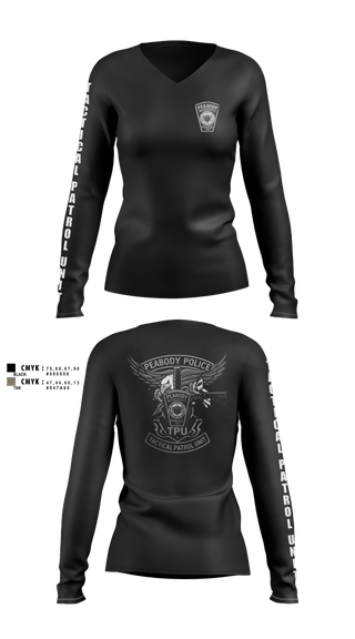 Womens Long Sleeve Vneck Shirt, Tactical Patrol Unit, Police, Teamtime, Team time, sublimation, custom sports apparel, team uniforms, spirit wear, spiritwear, sports uniforms, custom shirts, team store, custom team store, fundraiser sports, apparel fundraiser