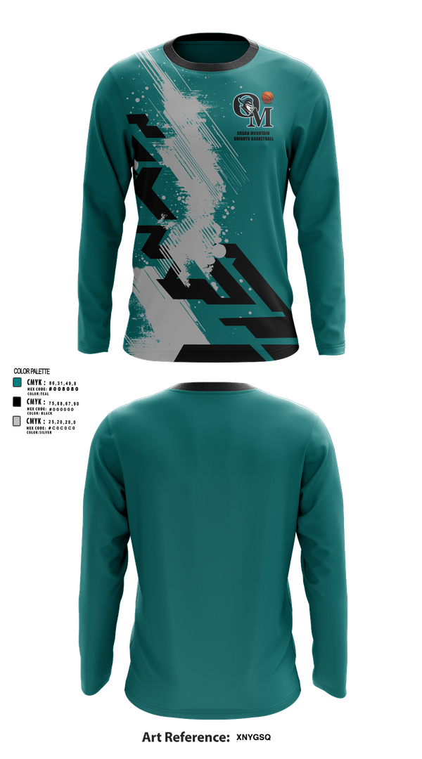 Long Sleeve Performance Shirt, Organ Mountain Knights Basketball, Men's Basketball, Teamtime, Team time, sublimation, custom sports apparel, team uniforms, spirit wear, spiritwear, sports uniforms, custom shirts, team store, custom team store, fundraiser sports, apparel fundraiser