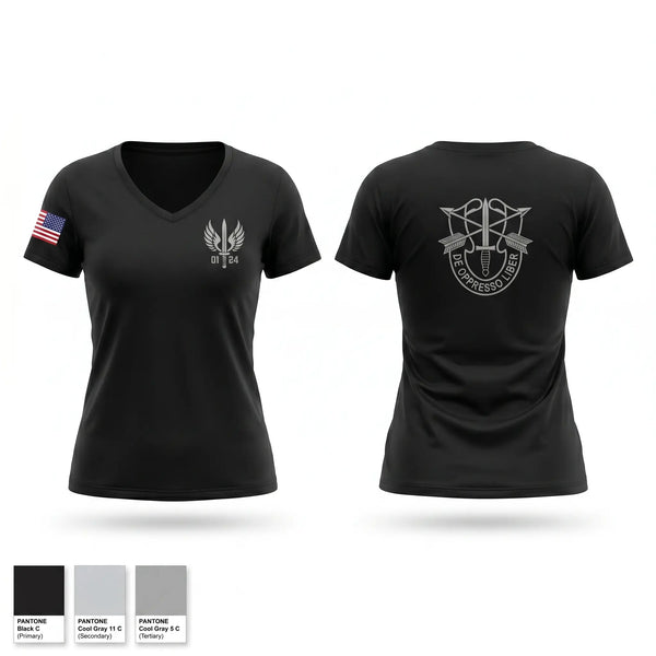 Womens Short Sleeve Vneck Shirt, ODA 0124, Army, Teamtime, Team time, sublimation, custom sports apparel, team uniforms, spirit wear, spiritwear, sports uniforms, custom shirts, team store, custom team store, fundraiser sports, apparel fundraiser