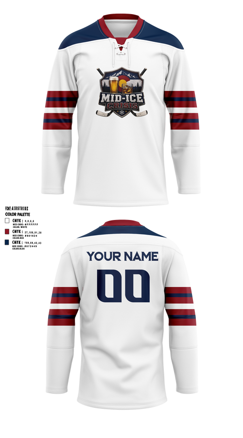 Hockey Jersey, Mid-Ice Crisis, Ice Hockey, Teamtime, Team time, sublimation, custom sports apparel, team uniforms, spirit wear, spiritwear, sports uniforms, custom shirts, team store, custom team store, fundraiser sports, apparel fundraiser