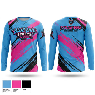 Long Sleeve Performance Shirt, BLUE LINE SPORTS, Baseball, Teamtime, Team time, sublimation, custom sports apparel, team uniforms, spirit wear, spiritwear, sports uniforms, custom shirts, team store, custom team store, fundraiser sports, apparel fundraiser
