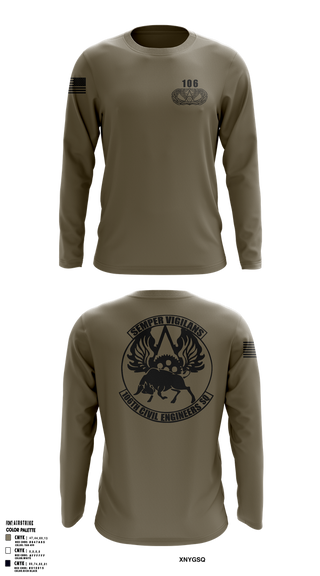 Long Sleeve Performance Shirt, 106 CES, Air Force, Teamtime, Team time, sublimation, custom sports apparel, team uniforms, spirit wear, spiritwear, sports uniforms, custom shirts, team store, custom team store, fundraiser sports, apparel fundraiser