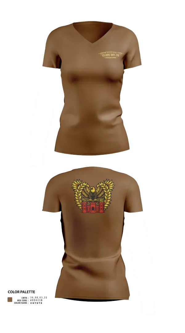 Womens Short Sleeve Vneck Shirt, Engineer WOBC Class 26-001, Army, Teamtime, Team time, sublimation, custom sports apparel, team uniforms, spirit wear, spiritwear, sports uniforms, custom shirts, team store, custom team store, fundraiser sports, apparel fundraiser
