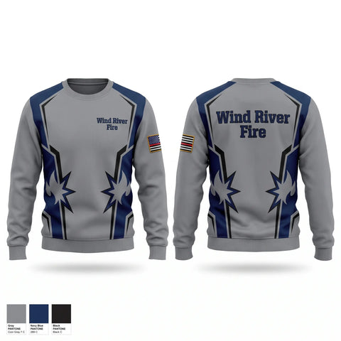 Crew Neck Sweatshirt, Wind River Fire, Fire Department, Teamtime, Team time, sublimation, custom sports apparel, team uniforms, spirit wear, spiritwear, sports uniforms, custom shirts, team store, custom team store, fundraiser sports, apparel fundraiser