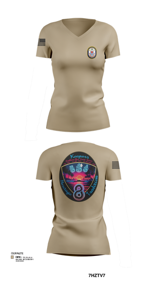 Womens Short Sleeve Vneck Shirt, USS Bougainville CPO, , Teamtime, Team time, sublimation, custom sports apparel, team uniforms, spirit wear, spiritwear, sports uniforms, custom shirts, team store, custom team store, fundraiser sports, apparel fundraiser