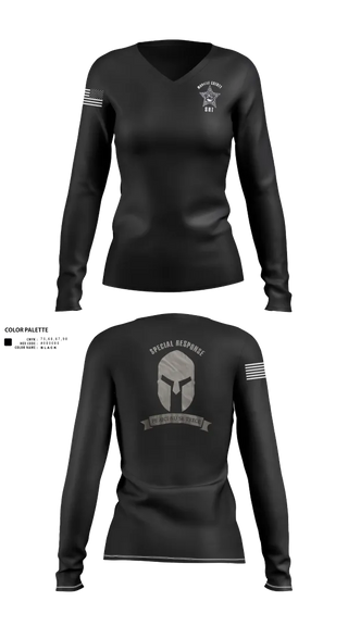 Womens Long Sleeve Vneck Shirt, Special Response Team, , Teamtime, Team time, sublimation, custom sports apparel, team uniforms, spirit wear, spiritwear, sports uniforms, custom shirts, team store, custom team store, fundraiser sports, apparel fundraiser