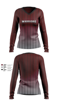 Warriors Women's Long Sleeve V-neck Shirt - 2