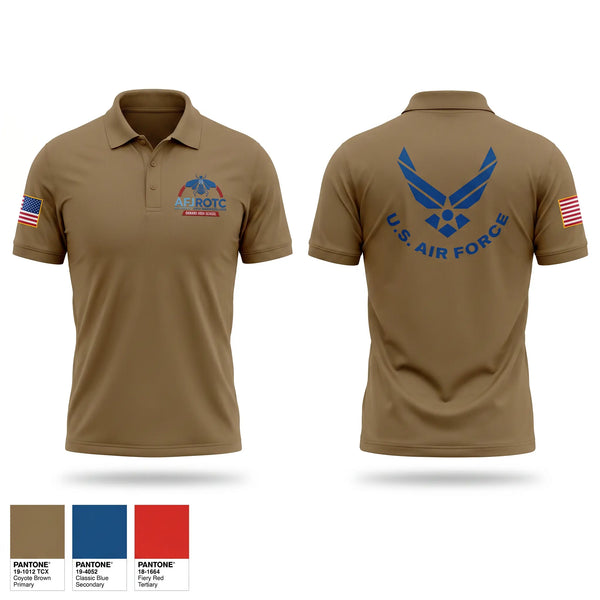Short Sleeve Performance Polo, AFJROTC CA-20001, Air Force, Teamtime, Team time, sublimation, custom sports apparel, team uniforms, spirit wear, spiritwear, sports uniforms, custom shirts, team store, custom team store, fundraiser sports, apparel fundraiser