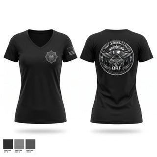 Womens Short Sleeve Vneck Shirt, FLPD QRF, Police, Teamtime, Team time, sublimation, custom sports apparel, team uniforms, spirit wear, spiritwear, sports uniforms, custom shirts, team store, custom team store, fundraiser sports, apparel fundraiser