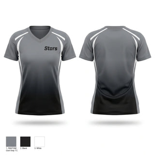 Womens Short Sleeve Vneck Shirt, Stars, Softball, Teamtime, Team time, sublimation, custom sports apparel, team uniforms, spirit wear, spiritwear, sports uniforms, custom shirts, team store, custom team store, fundraiser sports, apparel fundraiser