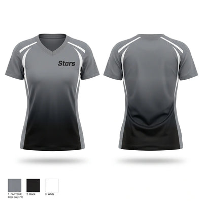Stars Women's Short Sleeve V-neck Shirt - 1