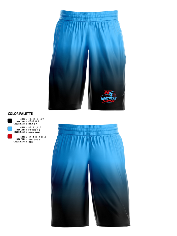 Mens Basketball Shorts, NORTHERN SWISH, Men's Basketball, Teamtime, Team time, sublimation, custom sports apparel, team uniforms, spirit wear, spiritwear, sports uniforms, custom shirts, team store, custom team store, fundraiser sports, apparel fundraiser